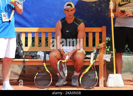 Formazione di Rafa Nadal durante l'Open Banc Sabadell di Barcellona, il 24th aprile 2018 a Barcellona, Spagna. -- (Foto di Urbanandsport/NurPhoto) Foto Stock