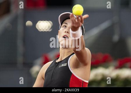 Spagnolo Garbine Muguruza durante Mutua Madrid Open 2018 a Caja Magica a Madrid, Spagna. 09 maggio 2018. (Foto di COOLMedia/NurPhoto) Foto Stock