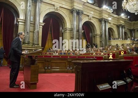 Joaquim Torra, candidato per l'indipendenza, durante il presidente regionale della Catalogna al parlamento catalano a Barcellona, Catalogna, Spagna il 12 maggio 2018 (Foto di Miquel Llop/NurPhoto) Foto Stock