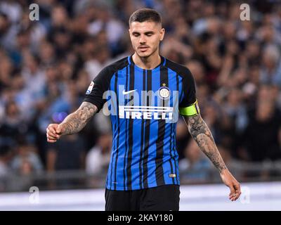 Mauro Icardi durante la Serie Italiana Una partita di calcio tra S.S. Lazio e F.C. Inter allo Stadio Olimpico di Roma, il 20 maggio 2018. (Foto di Silvia Lore/NurPhoto) Foto Stock