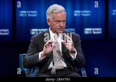 Il Ministro britannico per l'Europa Sir Alan Duncan partecipa al Forum Europa della WDR (West German Television) presso l'Ufficio federale degli affari esteri di Berlino (Germania) il 7 giugno 2018. (Foto di Emmanuele Contini/NurPhoto) Foto Stock