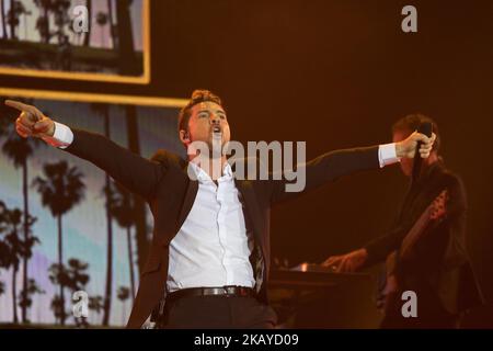 Il cantante David Bisbal durante il concerto del tour Tour 2018 al Palacio de los Deportes di madrid nel 14 giugno 2018 Spagna. (Foto di Oscar Gonzalez/NurPhoto) Foto Stock