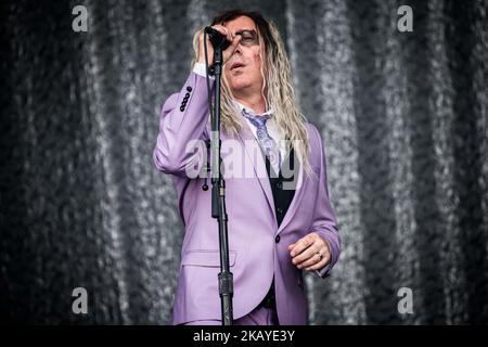 Maynard James Keenan di A Perfect Circle si esibisce dal vivo al Pinkpop Festival 2018 di Landgraaf, Paesi Bassi, il 16 giugno 2018. (Foto di Roberto Finizio/NurPhoto) Foto Stock