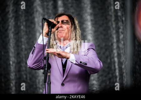 Maynard James Keenan di A Perfect Circle si esibisce dal vivo al Pinkpop Festival 2018 di Landgraaf, Paesi Bassi, il 16 giugno 2018. (Foto di Roberto Finizio/NurPhoto) Foto Stock