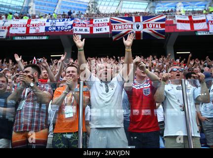 Gruppo G Inghilterra / Panama - Coppa del mondo FIFA Russia 2018 Inghilterra tifosi celebrità al Nizhny Novgorod Stadium a Nizhny Novgorod, Russia il 24 giugno 2018. (Foto di Matteo Ciambelli/NurPhoto) Foto Stock