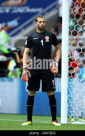 Gruppo G Belgio / Tunisia - Coppa del mondo FIFA Russia 2018 Farouk ben Mustapha (Tunisia) allo stadio Spartak di Mosca, Russia il 23 giugno 2018. (Foto di Matteo Ciambelli/NurPhoto) Foto Stock