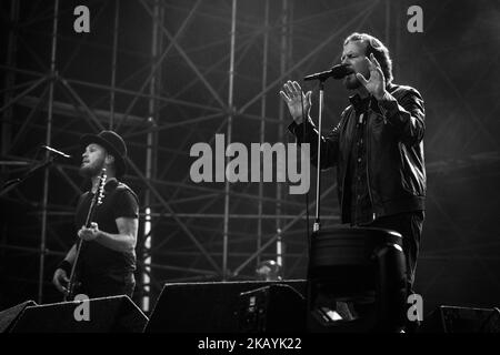 "Pearl Jam live at Stadio Euganeo" Concerto dei Pearl Jam a Padova presso lo Stadio Euganeo. Padova 24 giugno 2018. Nella foto Eddie Vedder (Foto di Roberto Silvino/NurPhoto) Foto Stock
