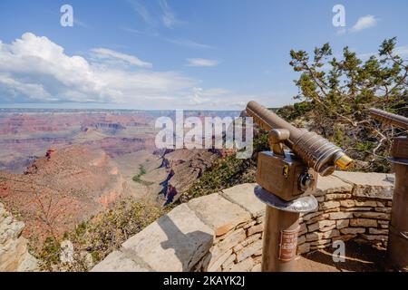Versante sud del Grand Canyon nel Villaggio del Grand Canyon, punto panoramico di osservazione Foto Stock