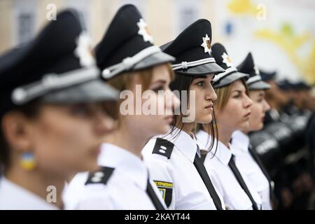 Eventi solenni in occasione della Giornata Nazionale della polizia a Kiev, Ucraina. 04-07-2018 (Foto di Maxym Marusenko/NurPhoto) Foto Stock