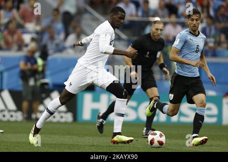 Paul Pogga durante la Coppa del mondo FIFA 2018 Russia Quarter Final match tra Uruguay e Francia al Nizhny Novgorod Stadium il 6 luglio 2018 a Nizhny Novgorod, Russia. (Foto di Mehdi Taamallah/NurPhoto) Foto Stock