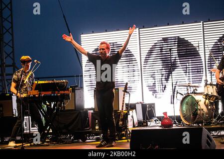 La band indie rock scozzese Franz Ferdinand ha suonato dal vivo all'Anfiteatro del Vittoriale Gardone Riviera, il 11 luglio 2018. (Foto di Roberto Finizio/NurPhoto) Foto Stock