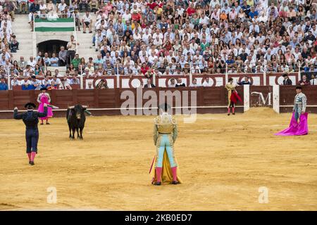 Corrida alla Plaza de Toros di Malaga. 12-19/08/2018 (Foto di Guillaume Pinon/NurPhoto) Foto Stock