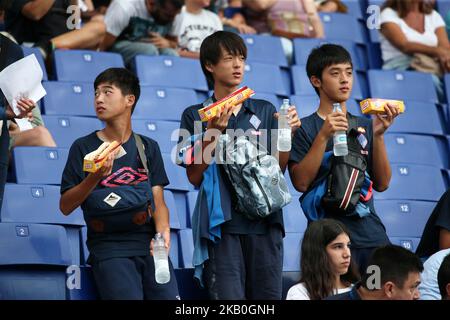 Tifosi durante la partita tra RCD Espanyol e Valencia CF, corrispondente alla settimana 2 della que spanish League, disputata presso lo Stadio RCDE, il 26th agosto 2018, a Barcellona, Spagna. -- (Foto di Urbanandsport/NurPhoto) Foto Stock