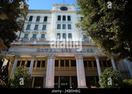 Hotel Des Bains (Lido), con materiale dell'Archivio storico della Biennale. In occasione del Festival Internazionale del Cinema di Venezia 75th, presso l'Hotel Des Bains al Lido, la Biennale di Venezia organizzerà, con la collaborazione di COIMA SGR, E a nome del Fondo Lido di Venezia II una mostra sulla storia del Festival del Cinema di Venezia, con materiale dell'Archivio storico della Biennale, dal titolo il Cinema in Mostra. VOLTI e immagini dalla Mostra Internazionale darte Cinematografica 1932 2018. (Foto di Matteo Chinellato/NurPhoto) Foto Stock