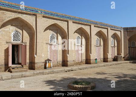 Museo delle Arti applicate, ha detto Islam Khoja Madrasa, Ichan Kala (fortezza interna), Khiva, Provincia di Khorezm, Uzbekistan, Asia Centrale Foto Stock