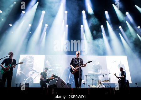 La band alternativa scozzese Franz Ferdinand ha suonato dal vivo al Milano Rocks 2018 presso l'Area Expo Experience Rho di Milano il 7 settembre 2018. (Foto di Roberto Finizio/NurPhoto) Foto Stock