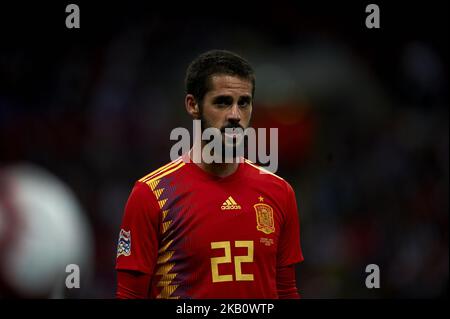 ISCO Alarcon di Spagna durante la partita di calcio della UEFA Nations League tra Inghilterra e Spagna al Wembley Stadium di Londra il 8 settembre 2018. (Foto di Jose Breton/NurPhoto) Foto Stock