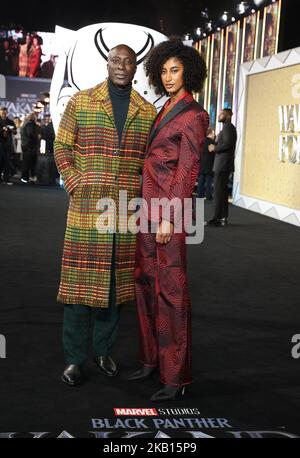 Ozwald Boateng ed Emilia Boateng hanno partecipato alla prima europea di Black Panther: Wakanda Forever, a Cineworld Leicester Square, Londra. Data immagine: Giovedì 3 novembre 2022. Foto Stock