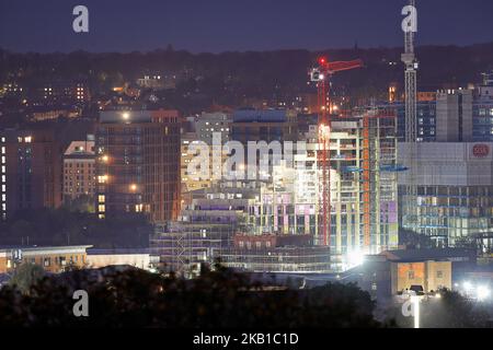 Gli appartamenti Springwell Gardens sono in costruzione nel centro di Leeds Foto Stock