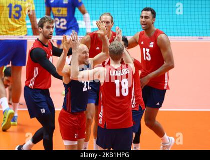 USA / Brasile - FIVP Men's World Championship Final Six Pool i Celebrazione USA a pala Alpitour a Torino il 28 settembre 2018 (Foto di Matteo Ciambelli/NurPhoto) Foto Stock