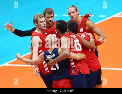 USA / Brasile - FIVP Men's World Championship Final Six Pool i Celebrazione USA a pala Alpitour a Torino il 28 settembre 2018 (Foto di Matteo Ciambelli/NurPhoto) Foto Stock