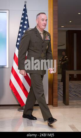 Presidente dei Capi congiunti di Stato maggiore (ufficiale militare di alto livello nell'esercito degli Stati Uniti) Joseph Dunford durante la Conferenza del Comitato militare della NATO a Double Tree by Hilton hotel a Varsavia, Polonia il 29 settembre 2018 (Foto di Mateusz Wlodarczyk/NurPhoto) Foto Stock