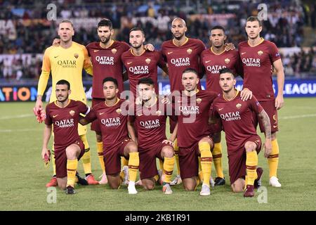 Squadra Roma durante la partita di gruppo della UEFA Champions League tra Roma e il FC Viktoria Plzen allo Stadio Olimpico, Roma, Italia, il 2 ottobre 2018. (Foto di Giuseppe Maffia/NurPhoto) Foto Stock