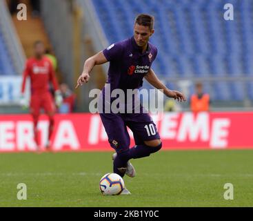 Marko Pjaca durante la Serie Italiana Una partita di calcio tra S.S. Lazio e Fiorentina allo Stadio Olimpico di Roma il 7 ottobre 2018. (Foto di Silvia Lore/NurPhoto) Foto Stock