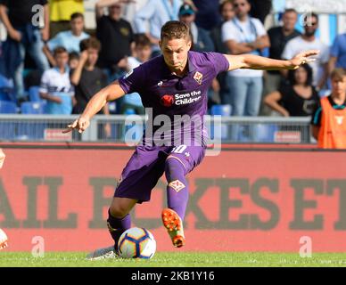 Marko Pjaca durante la Serie Italiana Una partita di calcio tra S.S. Lazio e Fiorentina allo Stadio Olimpico di Roma il 7 ottobre 2018. (Foto di Silvia Lore/NurPhoto) Foto Stock