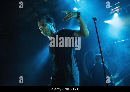 Lauri Ylnen della rock band finlandese The Rasmus suonando dal vivo ad Alcatraz il 9 ottobre 2018 a Milano. (Foto di Roberto Finizio/NurPhoto) Foto Stock