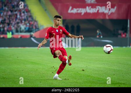 Joao Cancelo durante la UEFA Nations League Una partita di calcio tra la Polonia e il Portogallo allo stadio della Slesia a Chorzow, Polonia, il 11 ottobre 2018 (Foto di Mateusz Wlodarczyk/NurPhoto) Foto Stock