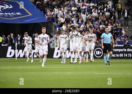 Squadra tedesca durante la partita della Nation League tra Francia (fra) e Germania (DEU) allo stadio francese del 16 ottobre 2018 a Parigi, Francia. (Foto di Julien Mattia/NurPhoto) Foto Stock