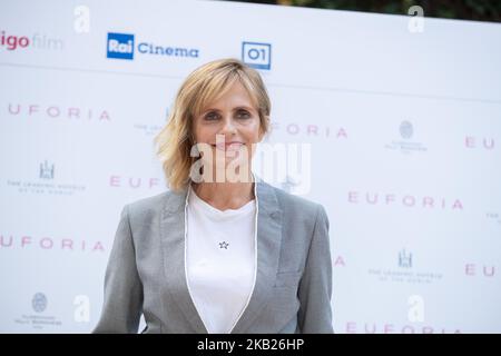 Isabella Ferrari durante la fotocall per la presentazione del nuovo film di Valeria Golino, 'Euforia', a Roma, Italia, il 16 ottobre, 2018. (Foto di Mauro Fagiani/NurPhoto) Foto Stock