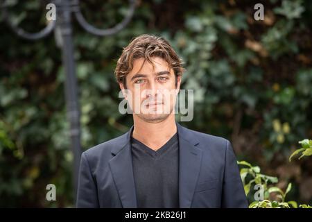 Riccardo Scamarcio durante la fotocall per la presentazione del nuovo film di Valeria Golino, 'Euforia', a Roma, Italia, il 16 ottobre, 2018. (Foto di Mauro Fagiani/NurPhoto) Foto Stock