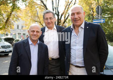 Giuseppe di Capua, Carmine e Giuseppe Abbagnale Idem partecipa al 'Festival dello Sport' di Trento, Italia, il 13 ottobre 2018. Dal 11 al 14 ottobre 2018 la prima edizione del Festival dello Sport, che avrà una dimensione nazionale ed internazionale, grazie al calibro degli ospiti attesi e agli argomenti trattati. Gli organizzatori sono il primo quotidiano sportivo italiano, la Gazzetta dello Sport, e il Trentino, con il patrocinio di Coni e del Comitato Paralimpico Italiano. (Foto di massimo Bertolini/NurPhoto) Foto Stock
