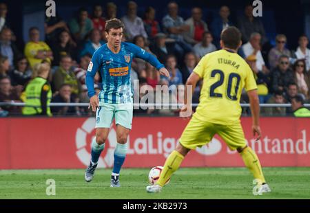 Antione Griezmann di Atletico de Madrid durante la partita della Liga tra Villarreal CF e Atletico de Madrid allo Stadio la Ceramica il 18 ottobre 2018 a Vila-real, Spagna. (Foto di Maria Jose Segovia/NurPhoto) Foto Stock