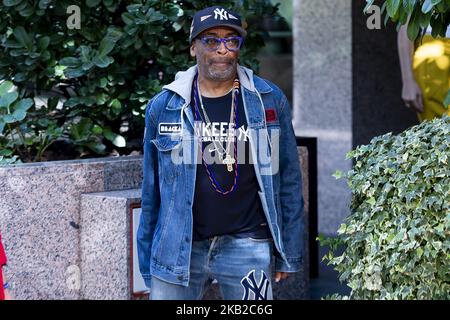 Il regista americano Spike Lee partecipa alla presentazione del suo ultimo film "infiltrado en el KKKlan" (BlacKkKlansman) a Madrid, in Spagna. 23 ottobre 2018 (Foto di COOLMedia/NurPhoto) Foto Stock