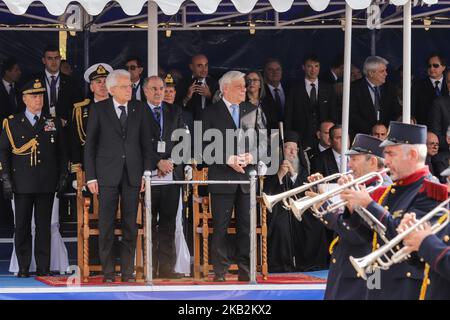 Presidenti greci e italiani partecipano alla Parata di commemorazione della seconda guerra mondiale a Salonicco (Grecia) il 28th ottobre 2018. il presidente greco Prokopis Pavlopoulos e il omologo italiano Sergio Mattarella. Il 28th ottobre è simbolico per la Grecia in quanto segna il rifiuto da parte della Grecia dell'ultimatum del dittatore italiano Benito Mussolini nel 1940 e il coinvolgimento della Grecia nella seconda guerra mondiale. (Foto di Nicolas Economou/NurPhoto) Foto Stock