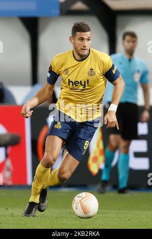 Leuven (Germania), 03/11/2022, Ismael Kandouss dell'Unione, raffigurato in azione nel corso di una partita di calcio tra il belga Royale Union Saint-Gilloise e il tedesco Union Berlin, giovedì 03 novembre 2022 a Leuven, il 6/6° giorno della tappa del gruppo UEFA Europa League. FOTO DI BELGA BRUNO FAHY Foto Stock