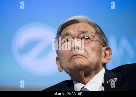 Norman Yoshio Mineta è un politico americano. Membro del Partito democratico, durante la presentazione del Mineta Legacy Project, della Japan Foundation for the United States e del Consiglio USA-Giappone, il film documentario, an American Story: Norman Mineta e la sua eredità, raccontano la vita e la carriera del Segretario Norman Mineta (Vice Presidente del Consiglio dei Consiglieri della USJC), a Tokyo, Giappone, 09 novembre 2018. (Foto di Alessandro di Ciommo/NurPhoto) Foto Stock