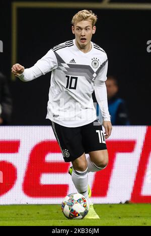 Julian Brandt di Germania in azione durante la partita internazionale amichevole tra Germania e Russia il 15 novembre 2018 alla Red Bull Arena di Lipsia, Germania. (Foto di Mike Kireev/NurPhoto) Foto Stock