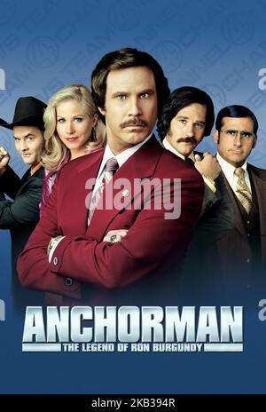 ANCHORMAN: LA LEGGENDA DI RON BORGOGNA, DAVID KOECHNER, CHRISTINA APPLEGATE, WILL FERRELL, PAUL RUDD, STEVE CARELL, 2004 Foto Stock