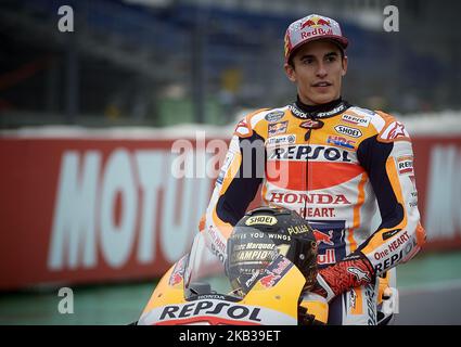 Marc Marquez (93) di Spagna e Repsol Honda Team durante la gara del Gran Premio Motul de la Comunitat Valenciana del campionato del mondo di MotoGP al Ricardo Tormo Circuit di Valencia, Spagna il 18th novembre 2018 (Foto di Jose Breton/NurPhoto) Foto Stock