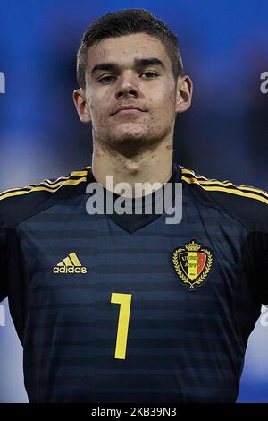 Nick Shinton del Belgio durante la partita internazionale amichevole tra Belgio U18 e Paesi Bassi U19 alla Pinatar Arena il 17 novembre 2017 a Murcia, Spagna (Foto di Sergio Lopez/NurPhoto) Foto Stock