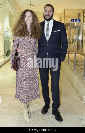 Borja Thyssen e Blanca Cuesta partecipano all'asta di beneficenza della collezione Smylife Beauty Art IV al Museo Thyssen il 19 novembre 2018 a Madrid, Spagna (Foto di Oscar Gonzalez/NurPhoto) Foto Stock