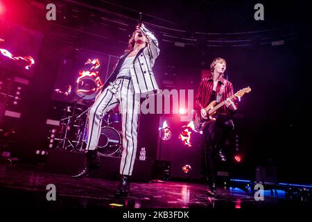Damiano David di Maneskin suona dal vivo al Fabrique di Milano il 23 novembre 2018. (Foto di Mairo Cinquetti/NurPhoto) Foto Stock