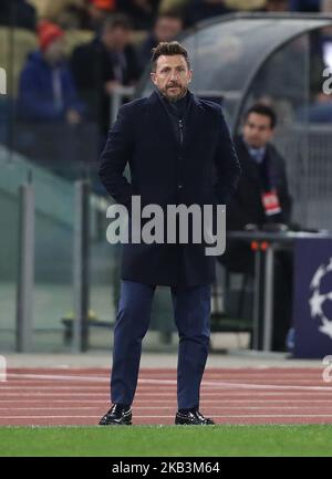 AS Roma contro FC Real Madrid : UEFA Champions League Group G Eusebio di Francesco manager di Roma allo Stadio Olimpico di Roma il 27 novembre 2018. (Foto di Matteo Ciambelli/NurPhoto) Foto Stock