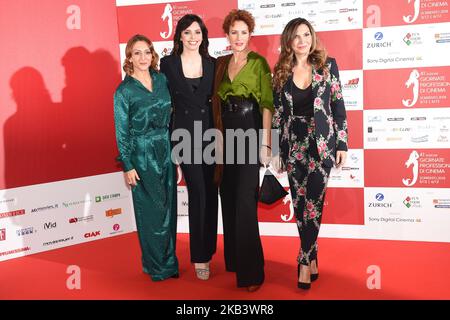 Paola Minaccioni, Ilenia Pastorelli, Lucrezia Lante della Rovere, Maria Pia calzone partecipa a una fotocall durante il 41th° giorno professionali del Cinema Sorrento Italia il 5 dicembre 2018. (Foto Franco Romano/NurPhoto) Foto Stock