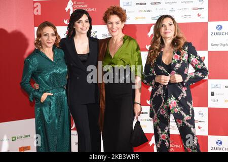 Paola Minaccioni, Ilenia Pastorelli, Lucrezia Lante della Rovere, Maria Pia calzone partecipa a una fotocall durante il 41th° giorno professionali del Cinema Sorrento Italia il 5 dicembre 2018. (Foto Franco Romano/NurPhoto) Foto Stock