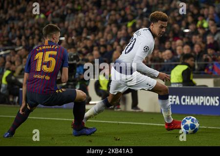 Il DELE alli di Tottenham controlla la palla durante la partita tra il FC Barcelona e il Tottenham Hotspurs allo stadio Camp Nou di Barcellona, in Spagna, il 11 dicembre 2018. (Foto di Jose Breton/NurPhoto) Foto Stock